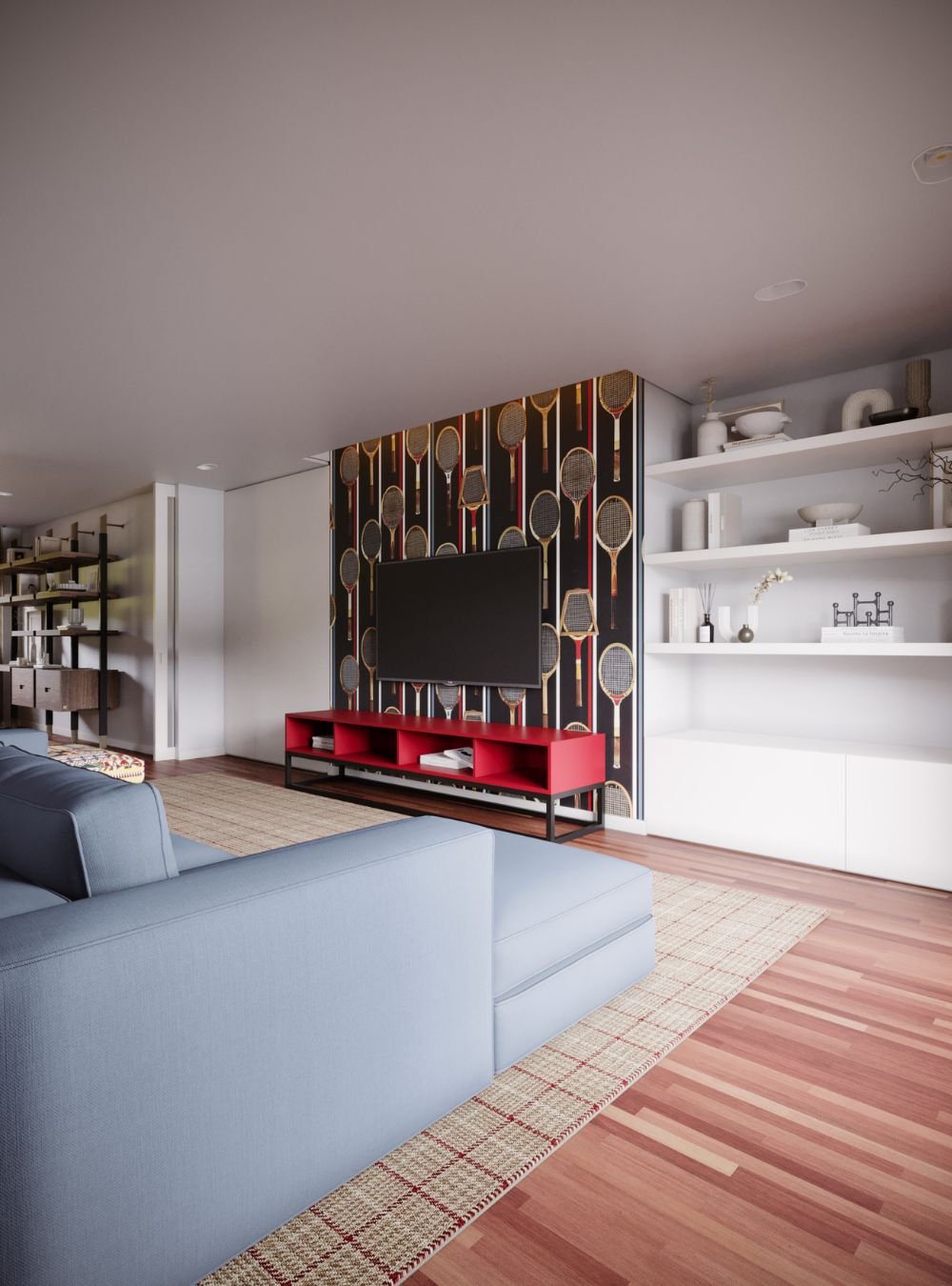Esta composição revela uma sala de estar moderna com carácter descontraído, onde o pufe assume um papel funcional dentro de uma decoração sala moderna pensada para lazer. Os aparadores modernos estruturam o ambiente, criando continuidade visual com a fluidez de uma sala de estar pequena que se organiza em torno de um sofa chaise longue. A sala de estar moderna ganha profundidade através do pufe, que dialoga com a serenidade da decoração sala moderna e com a presença dos aparadores modernos. A escala de uma sala de estar pequena é valorizada pelo conforto do sofa chaise longue, que prolonga a leitura informal do espaço. Cada detalhe contribui para a identidade de uma sala de estar moderna, sustentada pela integração do pufe, pela harmonia dos aparadores modernos e pela precisão da decoração sala moderna. O conjunto final celebra a funcionalidade de uma sala de estar pequena, onde o sofa chaise longue reforça a atmosfera acolhedora e descontraída.